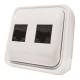 ДВОЕН КОМПЮТЪРЕН КОНЕКТОР RJ45 БЯЛ IP20