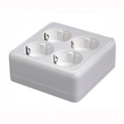 КОНТАКТЕН БЛОК MINI SCHUKO ЧЕТВОРЕН БЯЛ IP20
