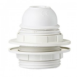 LAMPHOLDER BAKELITE WITH 2 RINGS WHITE E27 147-23009 LAMPHOLDER BAKELITE WITH 2 RINGS WHITE E27 147-23009