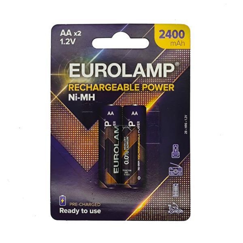 RECHARGΕABLE Ni-MH BATTERY 1.2 V AA HR6 2400mAh 2pcs 147-24210 RECHARGΕABLE Ni-MH BATTERY 1.2 V AA HR6 2400mAh 2pcs 147-24210
