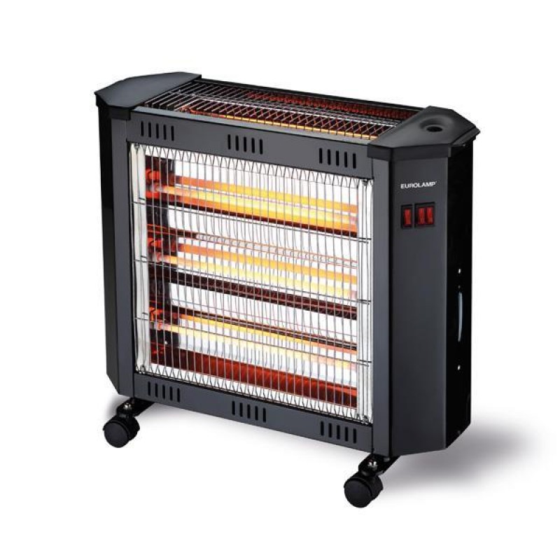 QUARTZ HEATER 2400W BLACK WITH FAN & HUMIDIFIER 147-29152