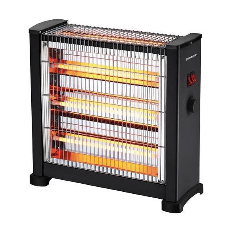 QUARTZ HEATER 2800W BLACK 3FACE WITH THERMOSTAT 147-29156