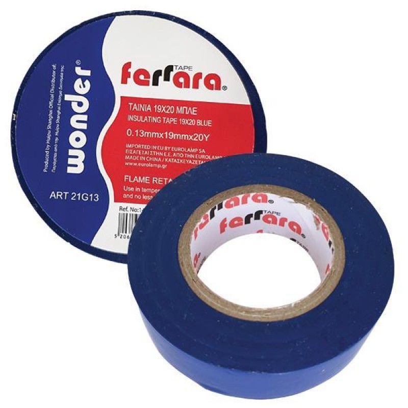 ИЗОЛАЦИОННА ЛЕНТА PVC СИНЯ 19X20М ИЗОЛАЦИОННА ЛЕНТА PVC СИНЯ 19X20М