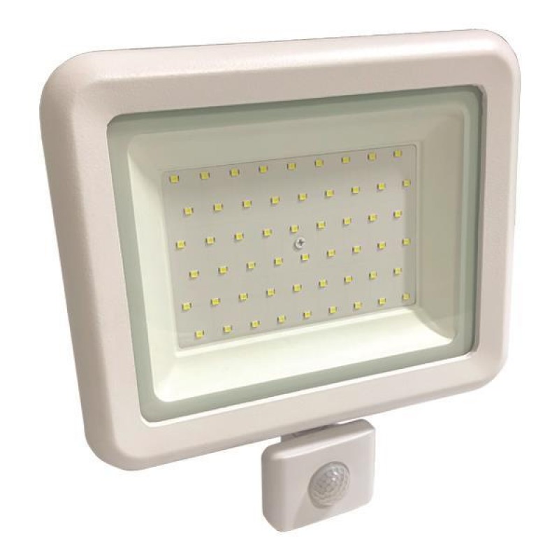 LED ПРОЖЕКТОР С ДАТЧИК ЗА ДВИЖЕНИЕ 50W БЯЛ IP44 6500K
