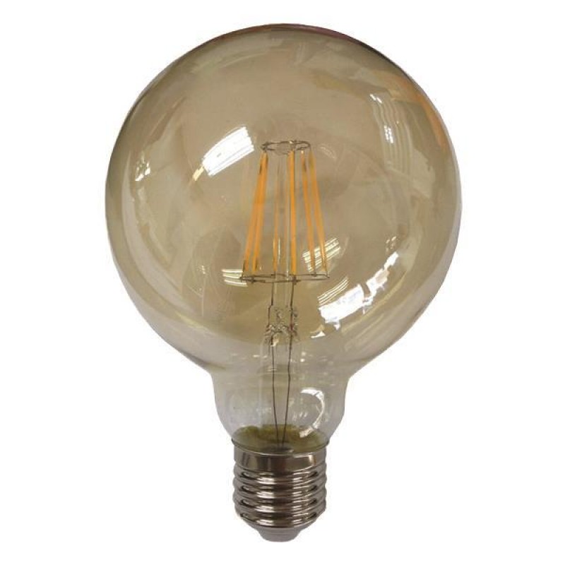 LED КРУШКА GLOBE G95 ФИЛАМЕНТ ДИМИРУЕМА 8W E27 2400K ЗЛАТИСТА