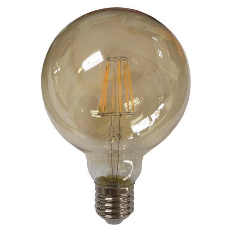 LED КРУШКА ГЛОБУС G125 ФИЛАМЕНТ 8W E27 2400K ЗЛАТИСТ ДИМИРУЕМА