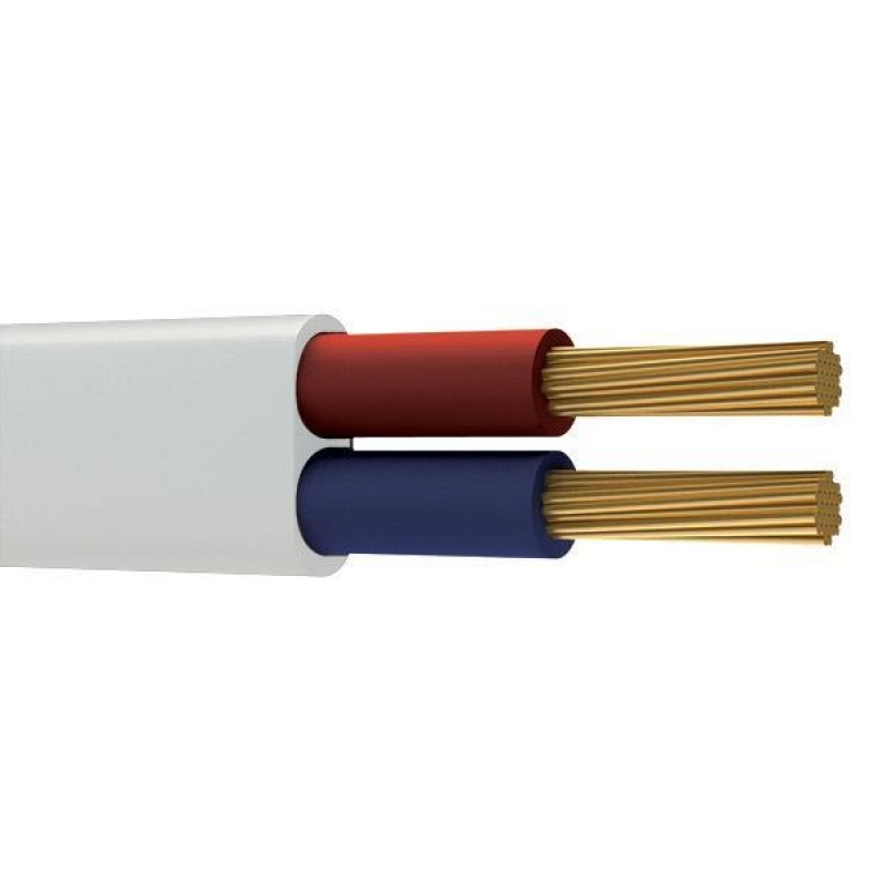 ОВАЛЕН КАБЕЛ H03VVH2-F 2X0.75MM2 БЯЛ ОВАЛЕН КАБЕЛ H03VVH2-F 2X0.75MM2 БЯЛ