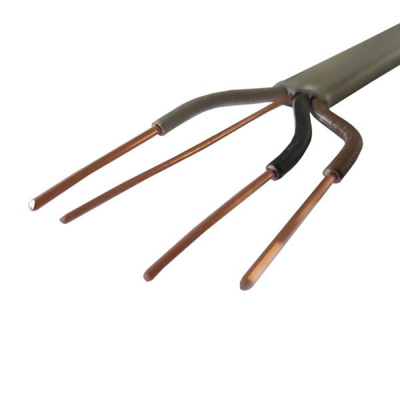 СИВ ДВУЖИЛЕН ПЛОСЪК КАБЕЛ 3X1,5+1MM2