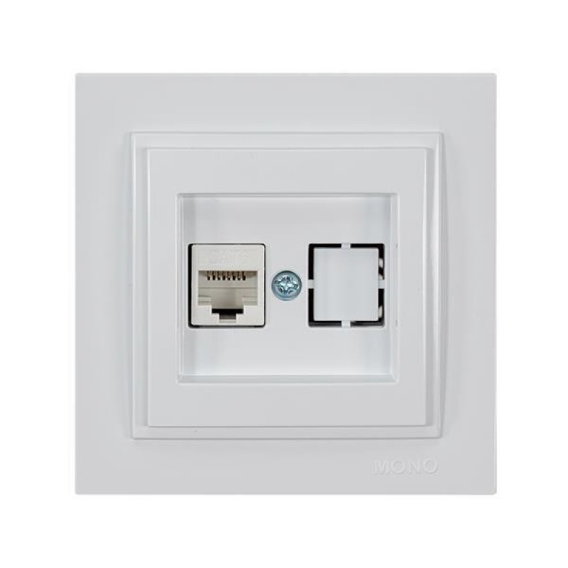 КОНТАКТНА РАМКА RJ45 CAT 6 БЯЛА КОНТАКТНА РАМКА RJ45 CAT 6 БЯЛА