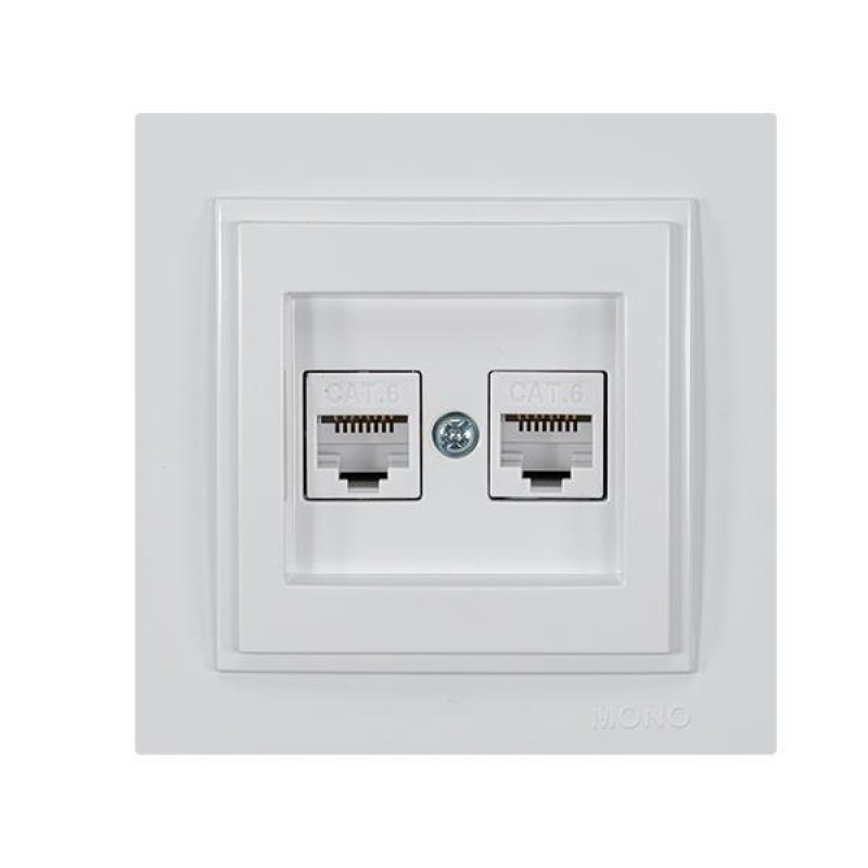 ДВОЕН КОМПЮТЪРЕН КОНТАКТ DESPINA С 2 X RJ45 CAT 6 БЯЛ ДВОЕН КОМПЮТЪРЕН КОНТАКТ DESPINA С 2 X RJ45 CAT 6 БЯЛ