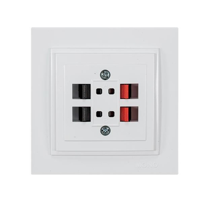DESPINA MUSIC HI-FI SOCKET OUTLET - 2 GANG WHITE 152-10162