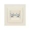 КОНТАКТЕН БЛОК ДВОЕН С ДВЕ RJ45 ГНЕЗДА CAT.6 КРЕМ