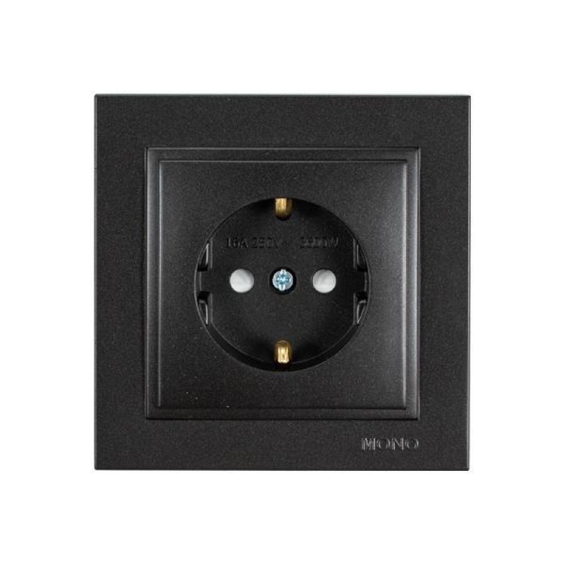 DESPINA CHILDPROOF SOCKET OUTLET EARTHED FUME 152-10331