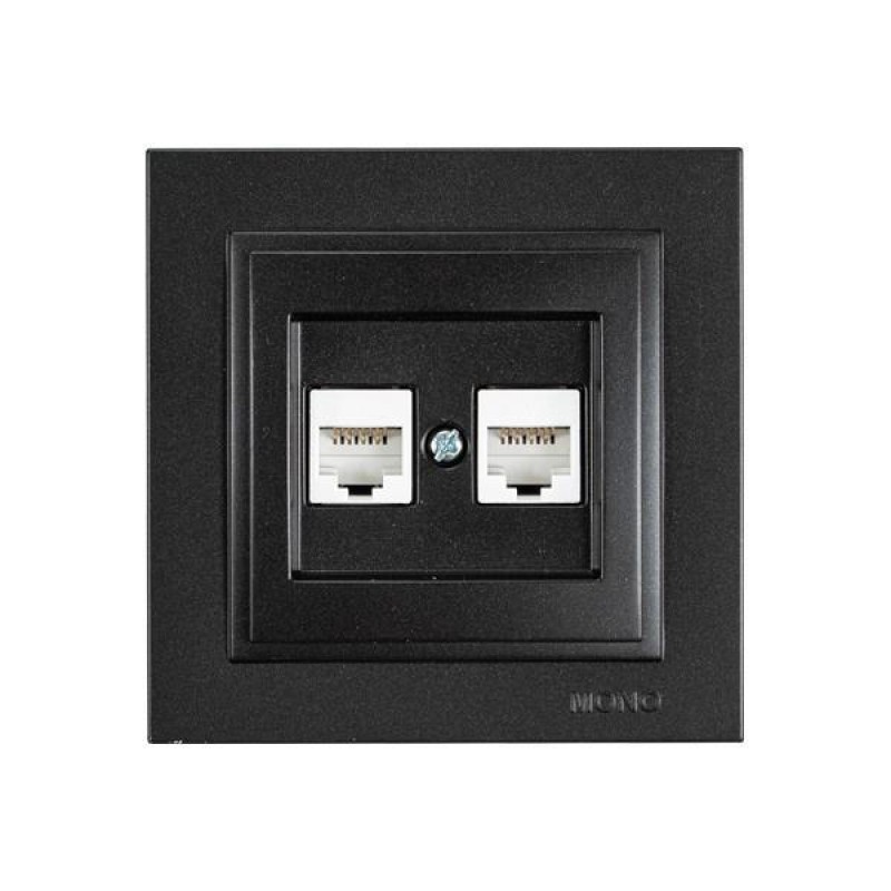 КОНТАКТЕН БЛОК С ДВА RJ45 КАТ.6 КОНТАКТЕН БЛОК С ДВА RJ45 КАТ.6