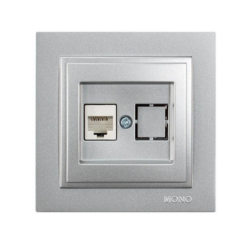КОНТАКТЕН ИЗХОД RJ45 CAT 6 СРЕБРИСТ