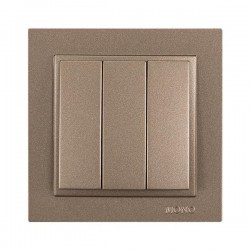 DESPINA TRIPLE SWITCH(3 GANG 1 WAY) LIGHT FUME 152-10508 DESPINA TRIPLE SWITCH(3 GANG 1 WAY) LIGHT FUME 152-10508