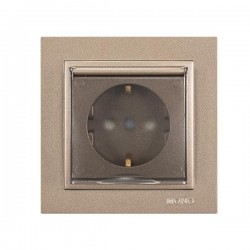 DESPINA CHILDPROOF SOCKET OUTLET EARTHED WITH COVER LIGHT FUME 152-10534