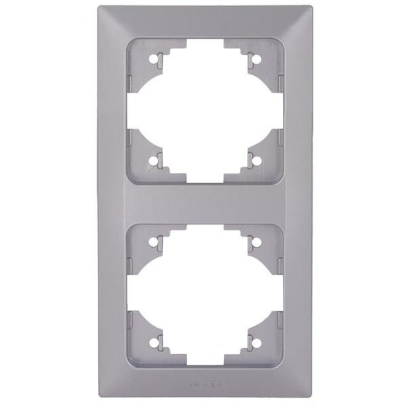2 GANG VERTICAL FRAME SILVER 152-12225