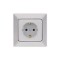 CHILDPROOF EARTHED SOCKET OUTLET SILVER 152-16201
