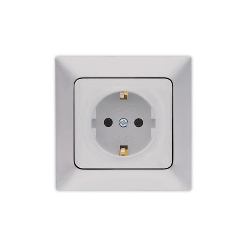 CHILDPROOF EARTHED SOCKET OUTLET SILVER 152-16201