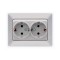 TWO GANG EARTHED SOCKET OUTLET  SILVER 152-16203
