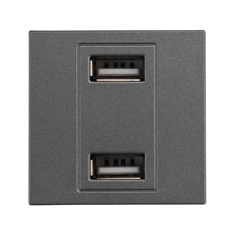 КОНТАКТЕН БЛОК С USB И USB-C, АНТРАЦИТ