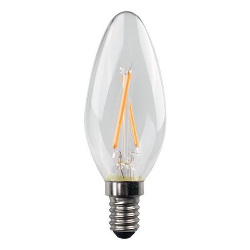 CROSSED FILAMENT LED CANDLE 5W E14 2700K 220-240V CLEAR 3pcs 182-81121
