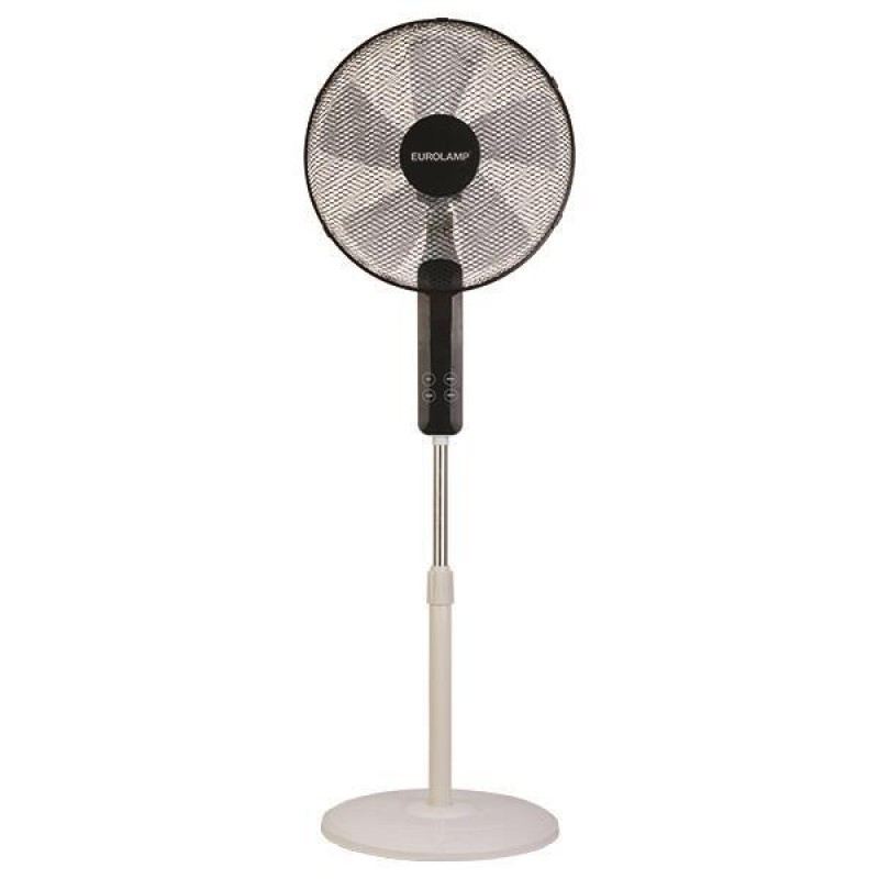 STAND FAN BLACK WITH ROUND BASE AND CONTROL Φ40 60W 5 BLADES LED TOUCH SCREEN 300-20016