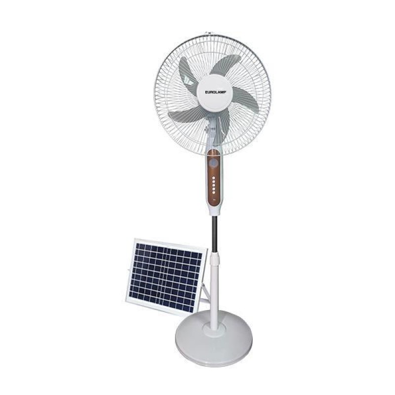 STAND FAN WHITE Φ45 15W RECHARGEABLE WITH SOLAR PANEL 300-20017