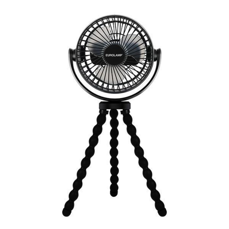 TABLE FAN BLACK Φ12 5W FLEXIBLE TRIPOD RECHARGEABLE 300-20503