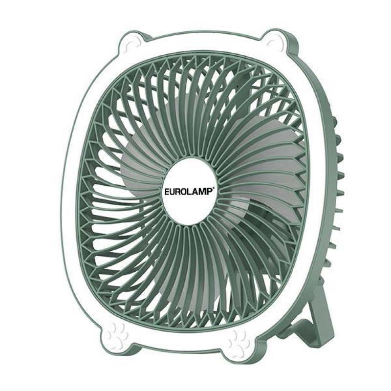 TABLE FAN RECHARGEABLE Φ17 WITH LED MIND GREEN 300-20510