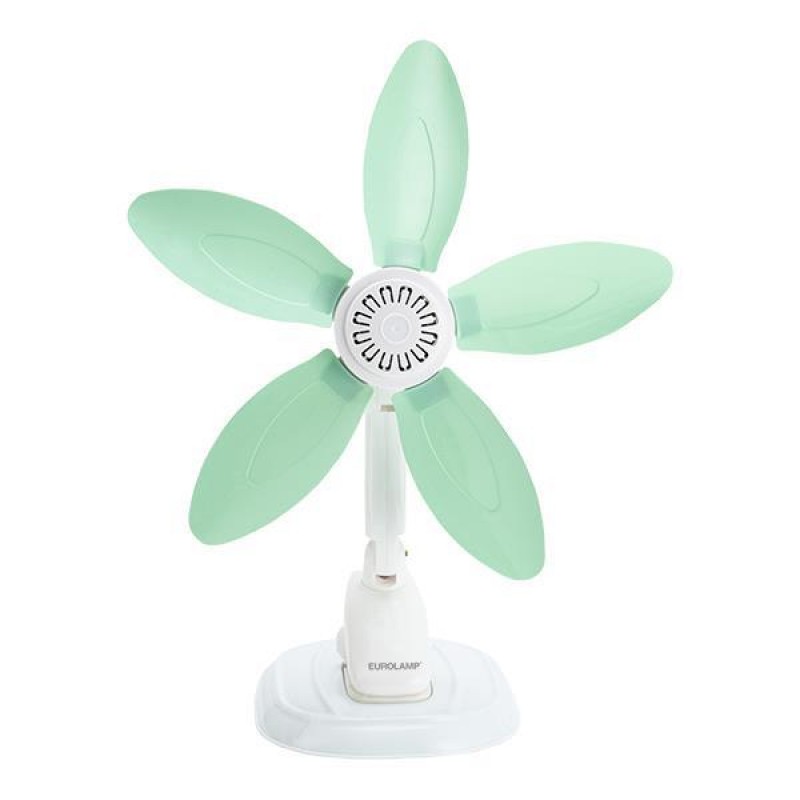 TABLE FAN WITH CLIP AND FLEXIBLE BLADES WHITE-MINT Φ34 12W 300-20515