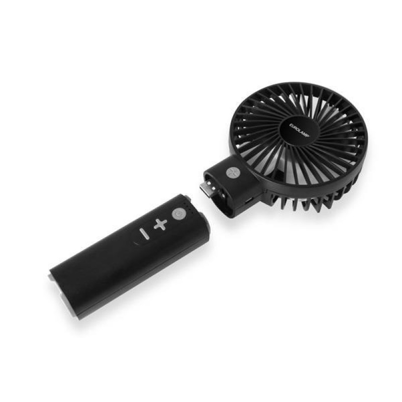 HAND FAN RECHARGEABLE 4 IN 1 POWER BANK , BLUETOOTH SPEAKER , LED LAMP Φ10 BLACK 300-20521