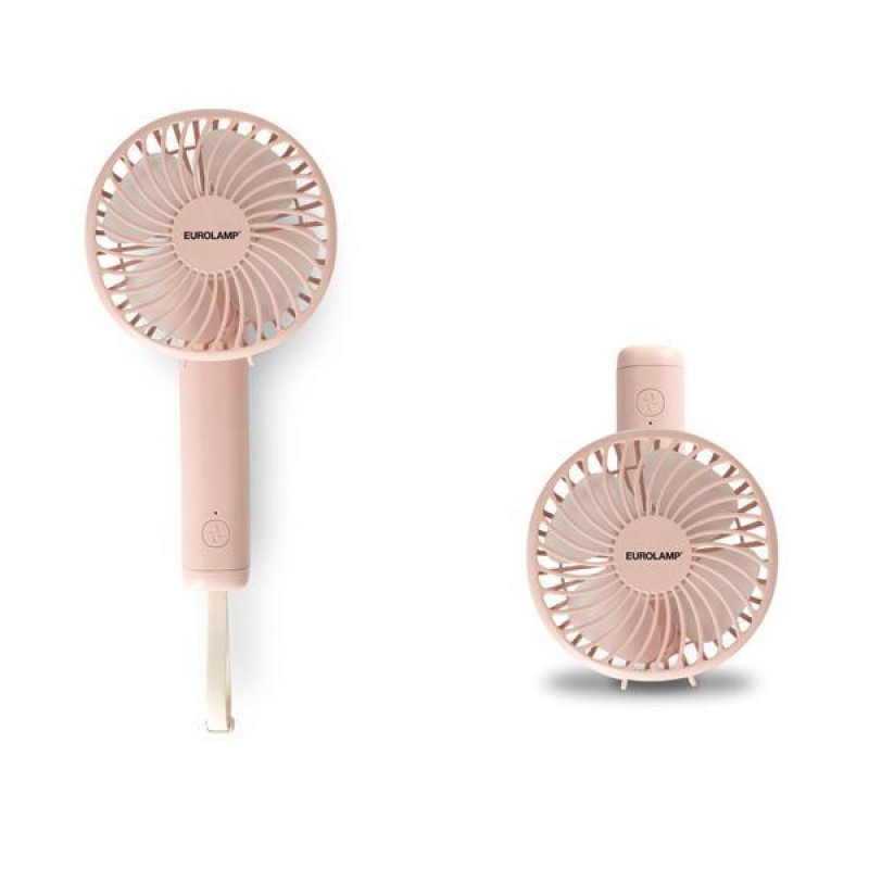 HAND FAN RECHARGEABLE WITH USB AND OSCILLATION 180° Φ9 PINK 300-20523