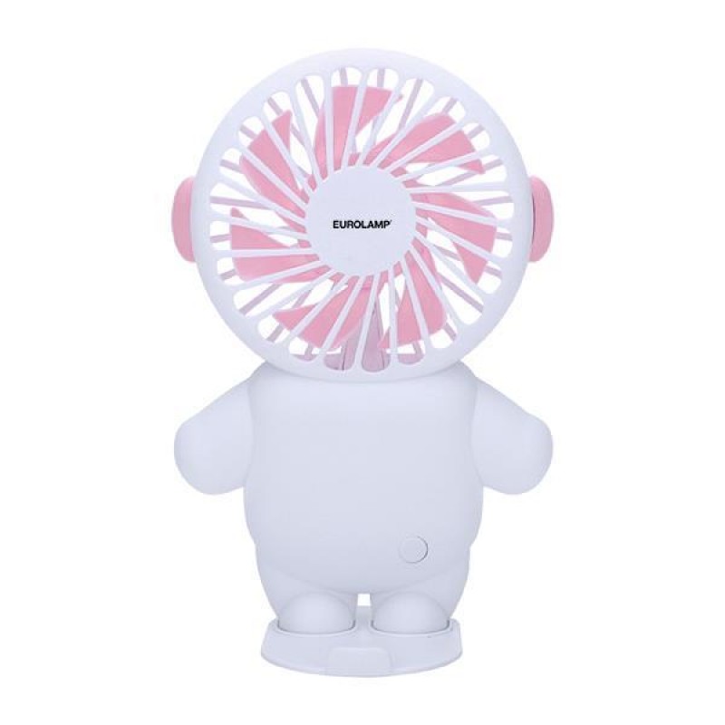 HAND FAN RECHARGEABLE WITH USB Φ8 WHITE AND PINK 300-20527