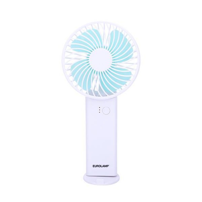 HAND FAN RECHARGEABLE WITH USB Φ10 WHITE- BLUE 300-20529