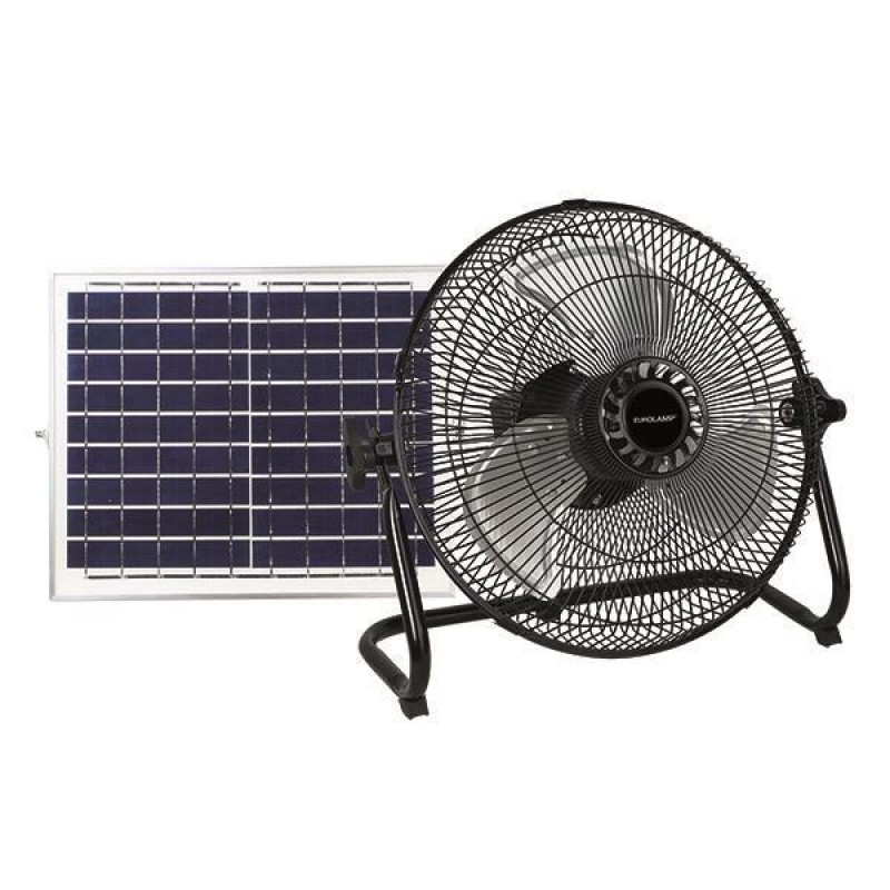 FLOOR FAN METALLIC Φ37 15W RECHARGEABLE WITH SOLAR PANEL 300-21505