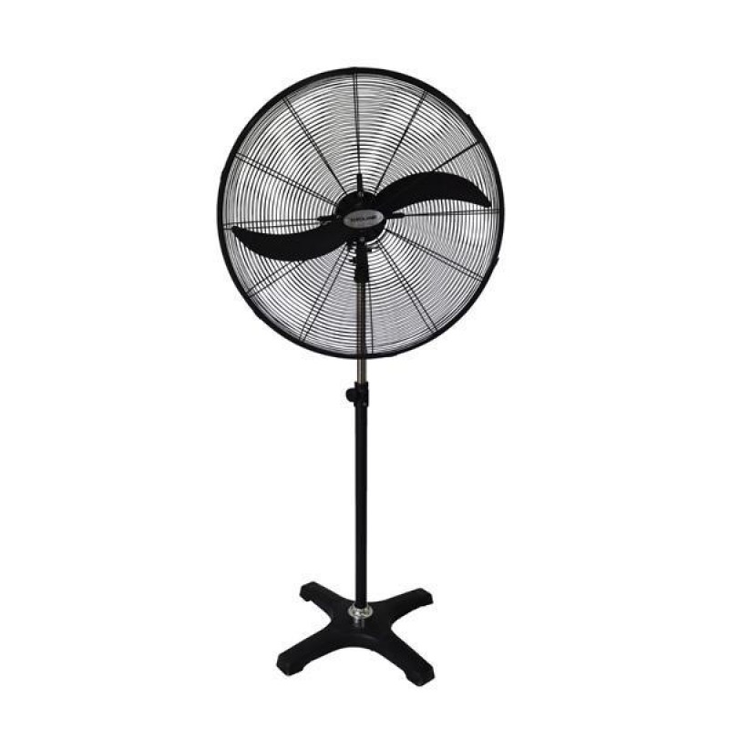 METAL INDUSTRIAL STAND FAN BLACK  Φ81 190W WITH OSCILLATION BUTTON 300-23503