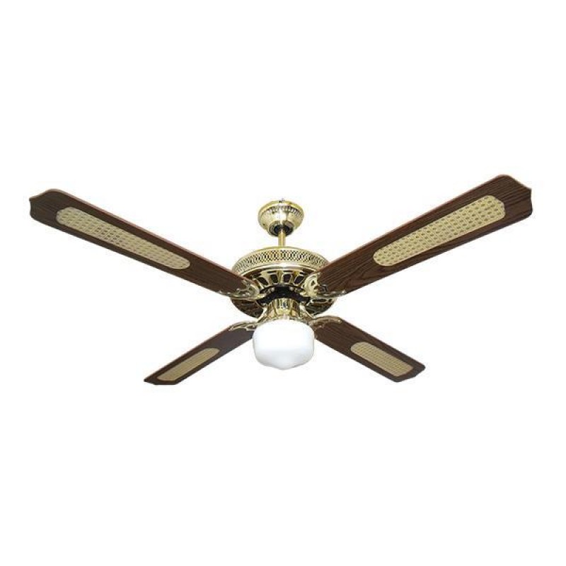 DECORATIVE FAN WITH 1 LIGHT E27 BROWN GOLD Φ132 70W WITH REMOTE CONTROL 300-25000