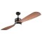 DECORATIVE FAN WITH LED LIGHT 12W 4000K, 2 BROWN BLADES AND CONTROL Φ132 70W 300-25004