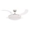 DECORATIVE FAN NIKEL WITH RETRACTABLE BLADES,LED LIGHT AND REMOTE CONTROL 40W DC MOTOR 300-25020