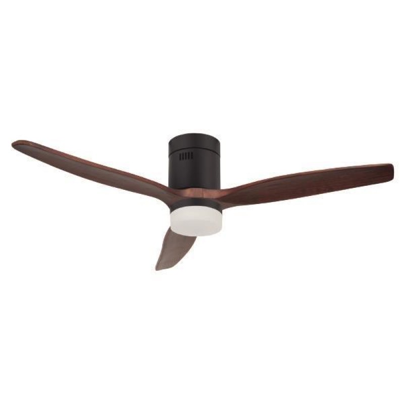 DECORATIVE FAN BLACK, 3 BROWN BLADES WITH BLUETOOTH SPEAKER, LED LIGHT AND CONTROL Φ132 40W DC MOTOR 300-25022