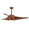 DECORATIVE FAN WOODEN COLOR WITH LED LIGHT AND REMOTE CONTROL Φ132 DC MOTOR 35W 300-25031