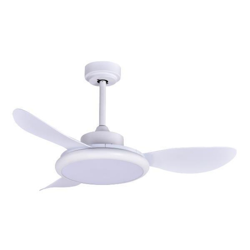 DECORATIVE FAN WHITE  WITH LED LIGHT AND CONTROL Φ107 DC 35W 300-25037