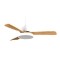 DECORATIVE FAN WHITE AND WOOD WITH LED LIGHT AND CONTROL Φ122 DC 35W 300-25041