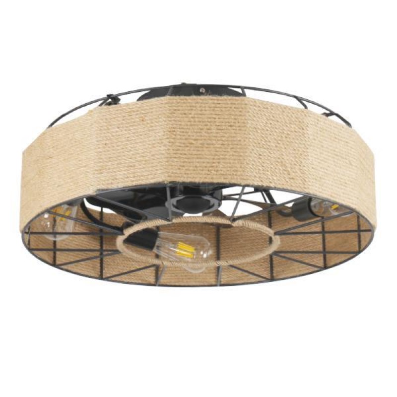 DECORATIVE FAN WITH HEMP THREAD 4xE27 WITH CONTROL Φ55 DC 20W 300-25054