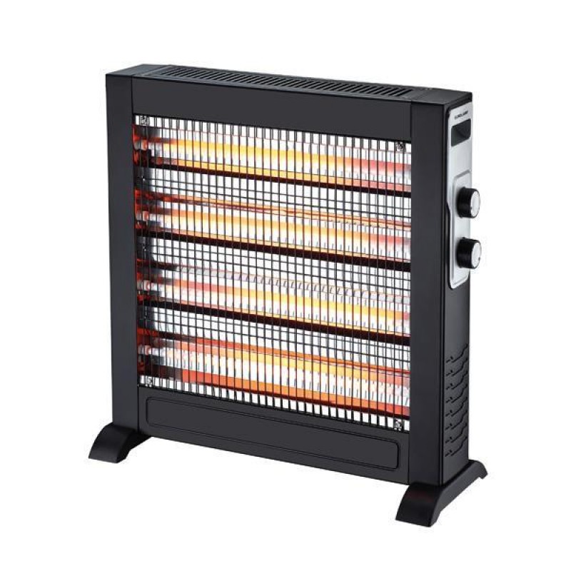 QUARTZ HEATER SLIM 2800W BLACK WITH THERMOSTAT 300-41402