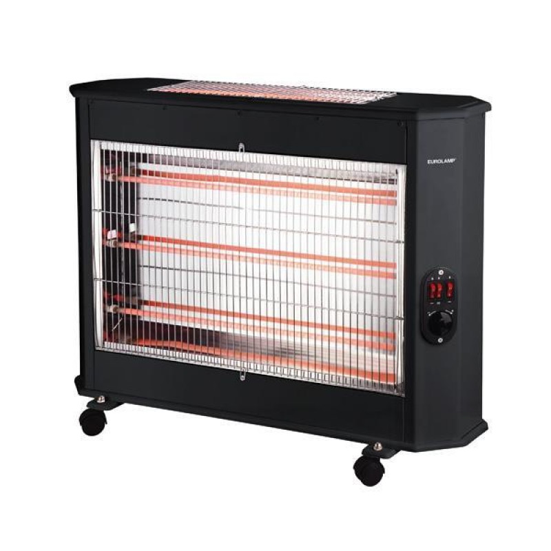 QUARTZ HEATER 2800W BLACK 2FACE WITH THERMOSTAT 300-41403
