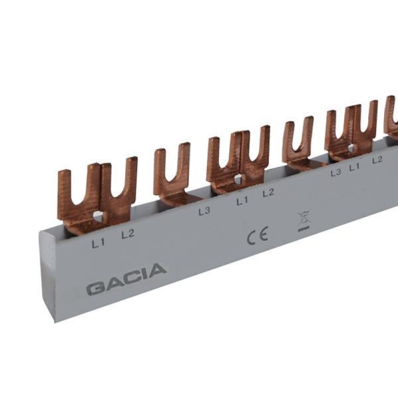 BUSBAR COPPER U TYPE 3P 1m WITH INSULATION 500-10015
