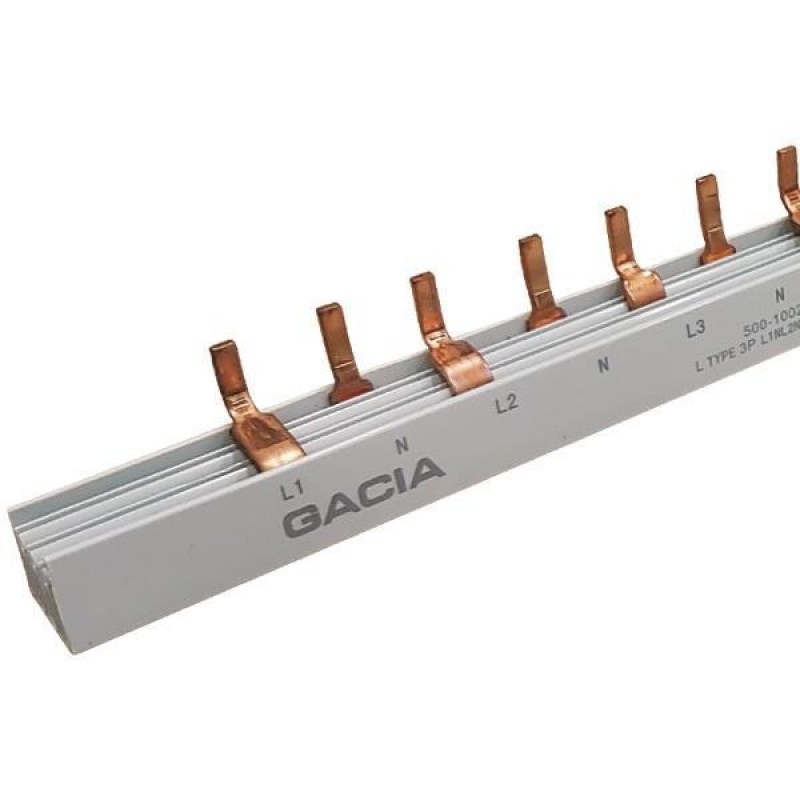 BUSBAR COPPER L TYPE 3P L1NL2NL3N (2P) 12Θ WITH INSULATION 500-10024
